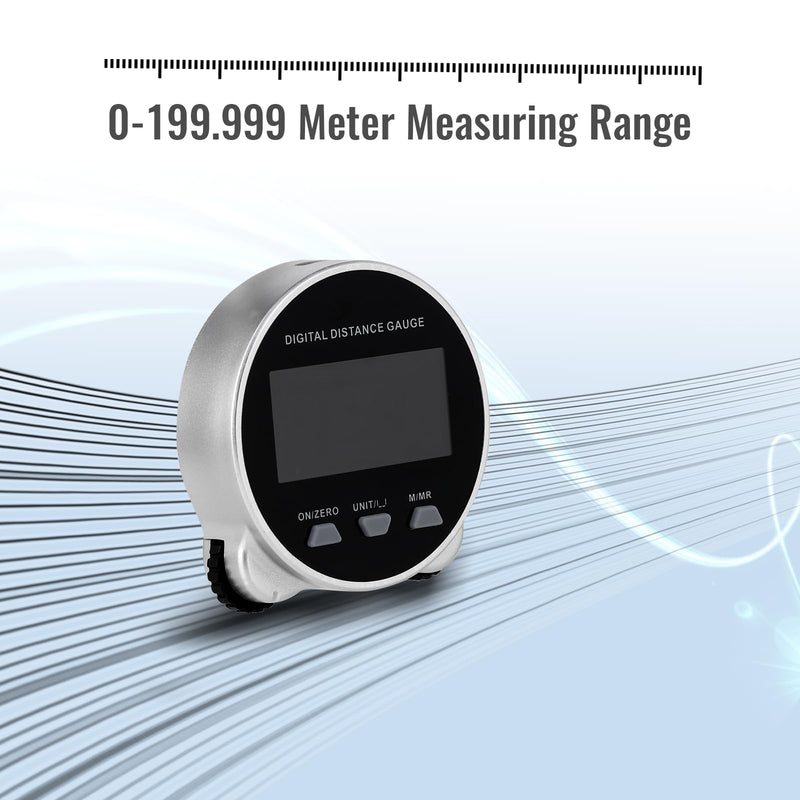 [Australia - AusPower] - Digital Measuring Wheel USB Rechargeable 652.8ft/199m High Precision Measurement with LCD Display Portable Smart Distance Measurer for Flat Curved Diameter Irregular Surfaces 