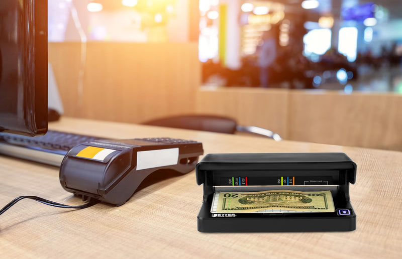 Counterfeit Bill Detector with UV Fluorescent Light, Portable & Compact for All Currencies, Passports, Gov't Issued IDs, Credit Cards, Power Cord & Rechargeable Battery, by Better Office Products