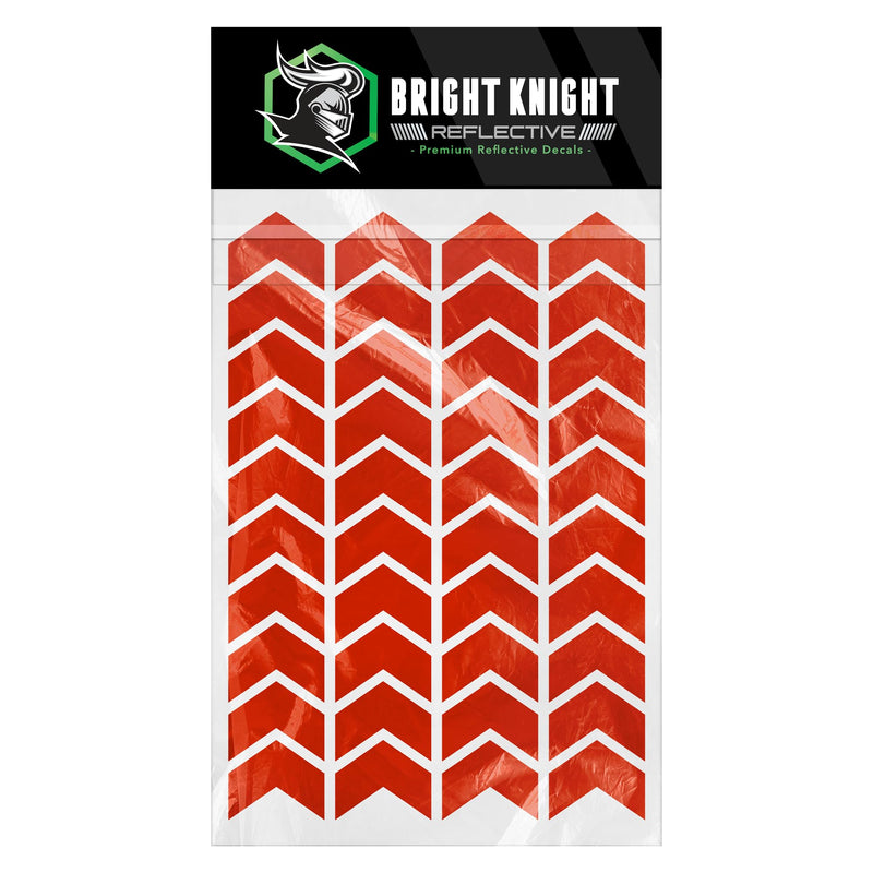 Bright Knight Decals Chevron Hard Hat Reflective Stickers, 1" Red Acyclic Adhesive Vinyl Tape Made with 3M Reflector Tape, Bicycle Helmet Reflective Tape Outdoor Waterproof for High-Visibility 1 pk