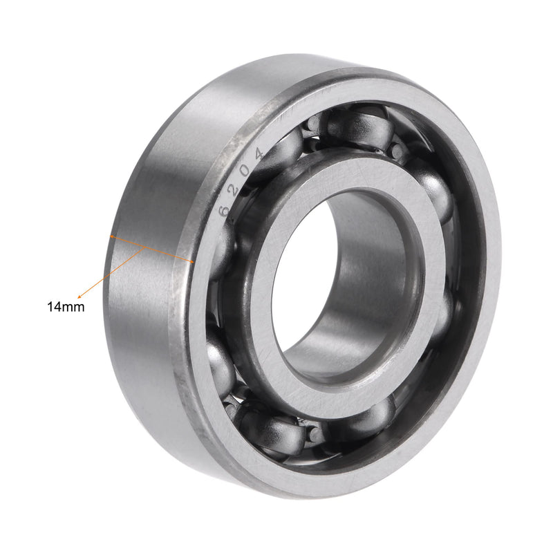 [Australia - AusPower] - uxcell 6204 Deep Groove Ball Bearings 20mm Bore 47mm OD 14mm Thick CN Open Type Chrome Steel 2pcs 20x47x14mm 