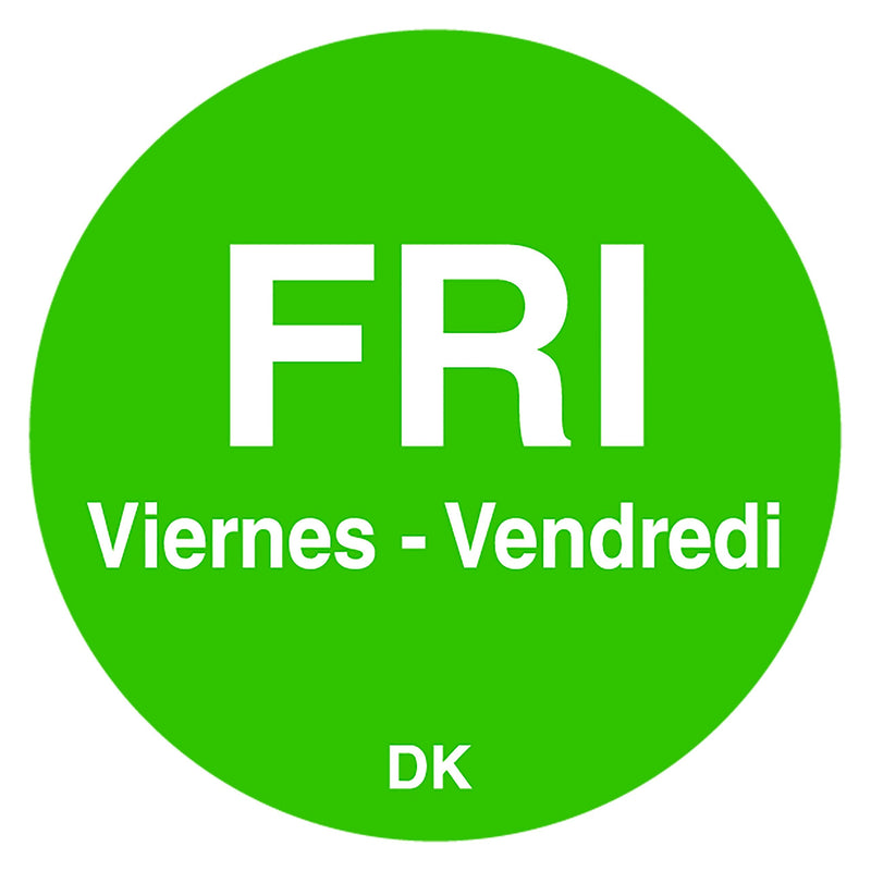 DayMark Safety Systems-IT1143925 Day of The Week 3/4" Circle Permanent Label, FRI (Roll of 1,000) & IT1143926 Day of The Week 3/4" Circle Permanent Label, SAT (Roll of 1,000)
