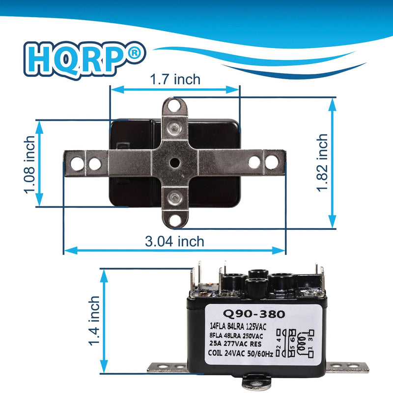 [Australia - AusPower] - HQRP Enclosed General Purpose Fan Relay Replacement compatible with Emerson 90-380 24V Coil Normally Opened/Closed type 184 