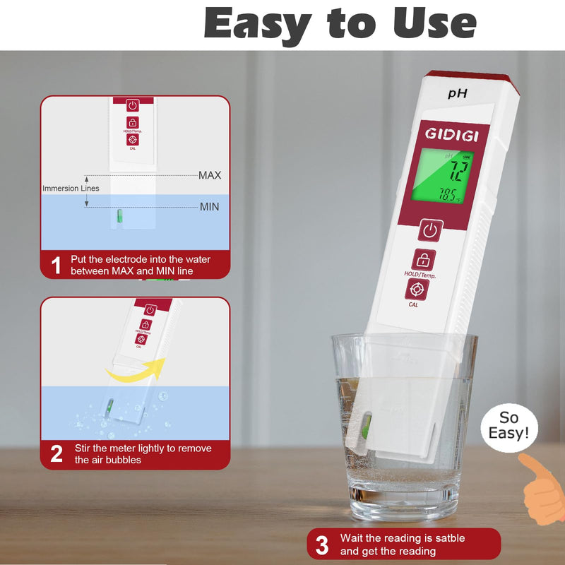 [Australia - AusPower] - Digital pH Tester Meter with pH Calibration Solution 