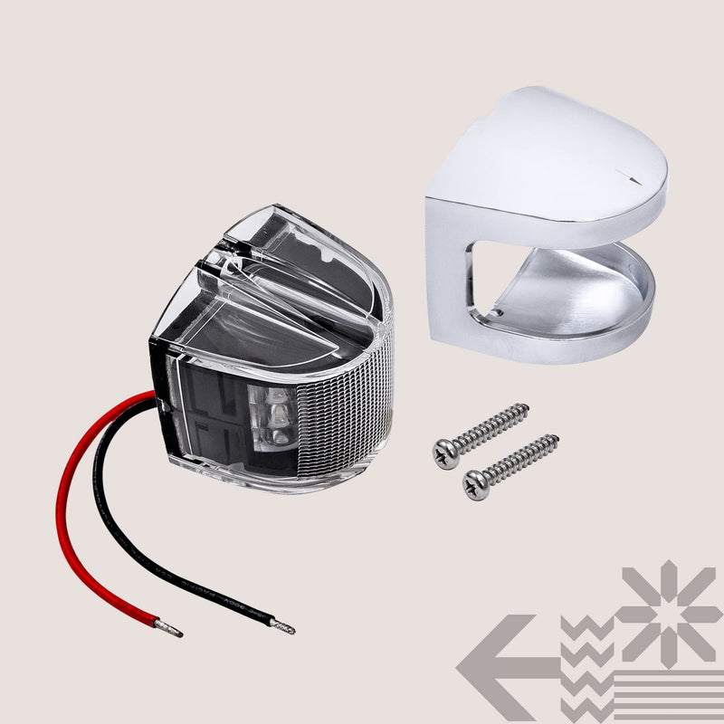 TRUE MODS White Masthead LED Marine Navigation Light [IP67 Waterproof] [USCG Approved] [Corrosion Resistant Chrome and ABS] 2 Nautical Mile Visibility for Fishing Boat Yacht Pontoon up to 39.4' (12m) Masthead Light