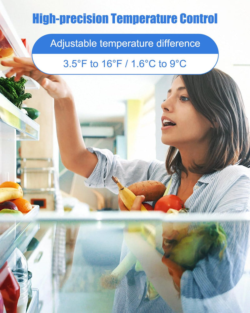 [Australia - AusPower] - Replace W1609-101 Refrigeration Temperature Control from -30 Degrees F to 90 Degrees F, Remote Bulb Refrigeration Thermostat Temperature Controller 5 Ft Capillary 