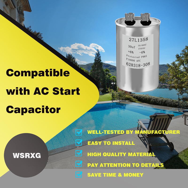[Australia - AusPower] - 628318-308 27L1358 30 MFD 370V Pool Pump Motor Capacitor Replacement Compatible Motor Run Capacitor 