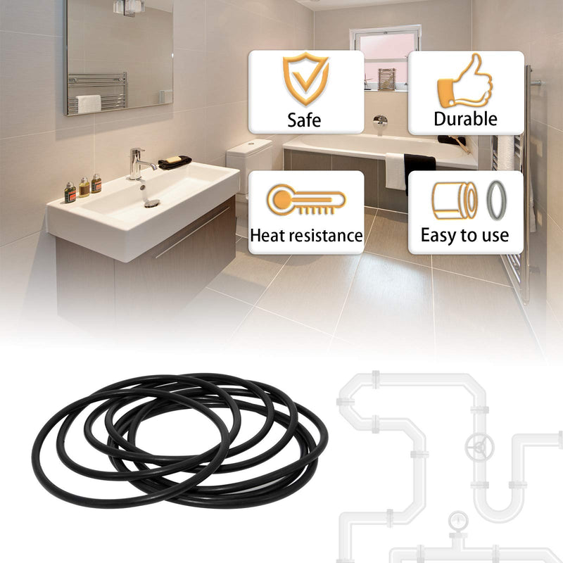 [Australia - AusPower] - Flyshop 10 Pcs Black Rubber Grommet Kit O Ring Gasket 3" OD 2.8" ID 0.1" Width (76.3 x 71 x 2.65 mm) 76.3 x 71 x 2.65mm 