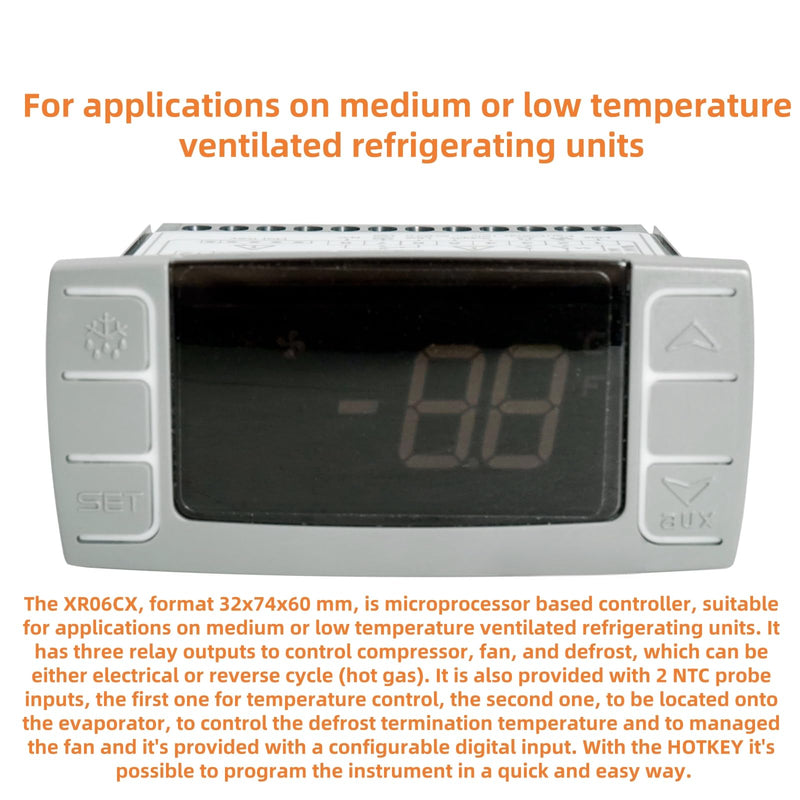 [Australia - AusPower] - XR06CX-4N1F1 for Dixell Temperature Controller Fits for 120V 50-60hz Commercial Refrigerators/Freezer Digital Thermostat Controller with Temperature Sensor 