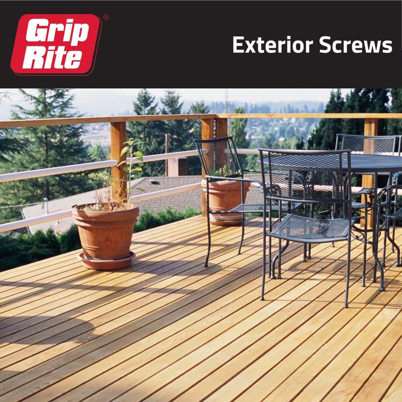 [Australia - AusPower] - Grip-Rite PTN3S1 PG10 Polymer Coated #8 x 3 Coarse Thread Deck Screw, Gray, 1lb Box #8 x 3" 