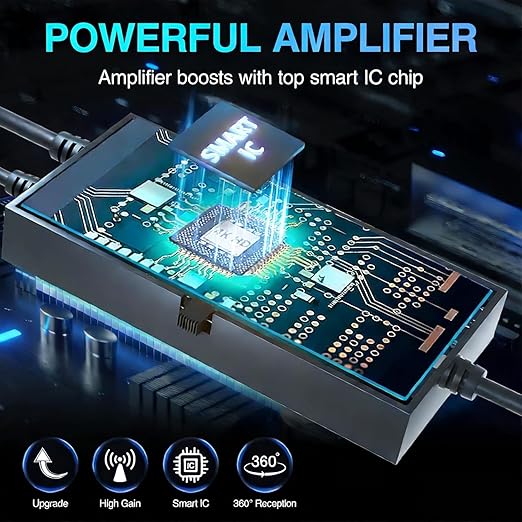 [Australia - AusPower] - Antenna TV Digital HD Indoor,Portable TV Antenna for Local Channels,360°Reception,Support 4K 1080p Smart Television with Amplifier Signal Booster for Free Channels Indoor-Style01 