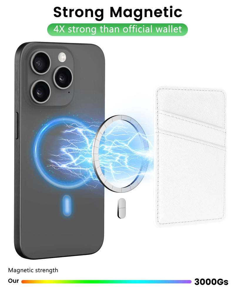 [Australia - AusPower] - Senose Magnetic Wallet Card Holder Compatible for Magsafe Wallet, Leather Mag-Safe Wallet Card Holder for Back of Phone Compatible for iPhone 15/14/13/12 Mini/Plus/Pro/Pro Max, Mag-Safe Case (Black) A-Black 