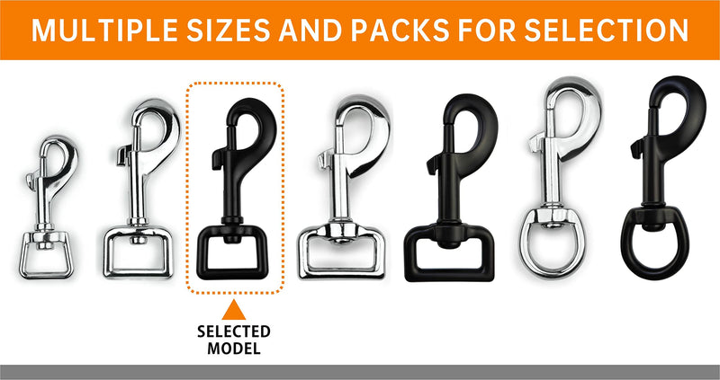 [Australia - AusPower] - Garwor Heavy Duty Swivel Snap Hooks Black Electrophoresis Coating 3/4" 4 Pcs,Trigger Snaps Dog Leash Hook 3/4”-L-4 Pcs 