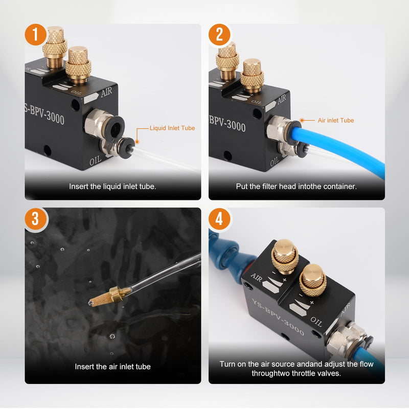 [Australia - AusPower] - 1/4" Coolant Mister with Magnet Base,CNC Cooling Spray for Milling Machine and Metal Lathe Mill Cutting,Air Sprayer Mist Lubrication System on Engraving Tools and Accessories(Plastic Tube) PC Cooling 