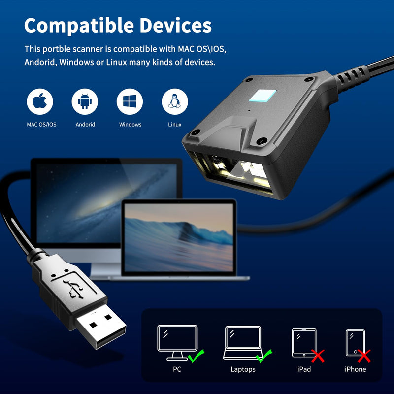 [Australia - AusPower] - NetumScan 2D Embedded Fixed Barcode Scanner Scan Engine, Industrial Grade 1D 2D QR Barcode Reader, Automatic Induction Scanning,USB Port Suitable for Self-Service Terminals and Factory Assembly Lines 