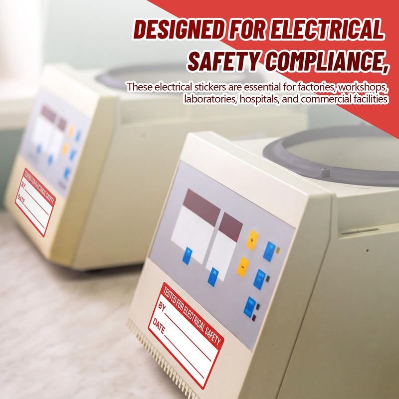 500 Pack 1.5" x 5/8" Calibration Labels Red Tested Electrical Safety Test Labels for Equipment Inspection Factory Lab Hospital Inspection Quality Control Stickers