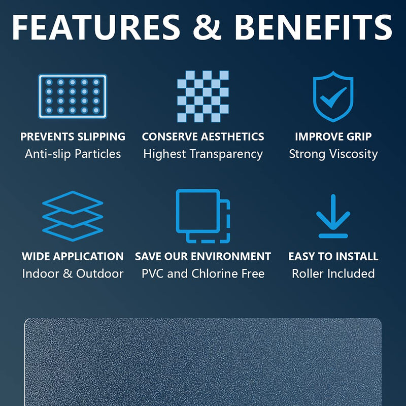 Non Slip Stair Treads 6’’ x 32’’, 5 Pack Pre-Cut Transparent Anti Slip Strips, Waterproof and High Viscosity, Adds Non Slip Traction to Floor, Bathroom, Safety for Kids, Elders and Pets 6" x 32"