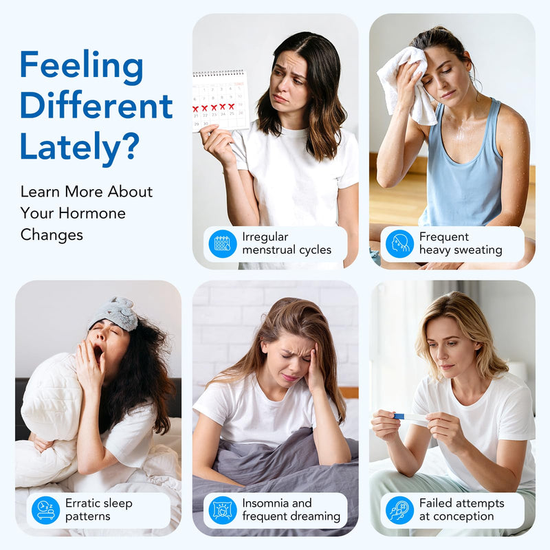 Easy@Home FSH Test Kit for Women - At-Home Hormone & Cycle Tracking with Premom App | Midstream Urine Test for Female Hormone Tracking | Reliable & Quick Results | 5 Tests