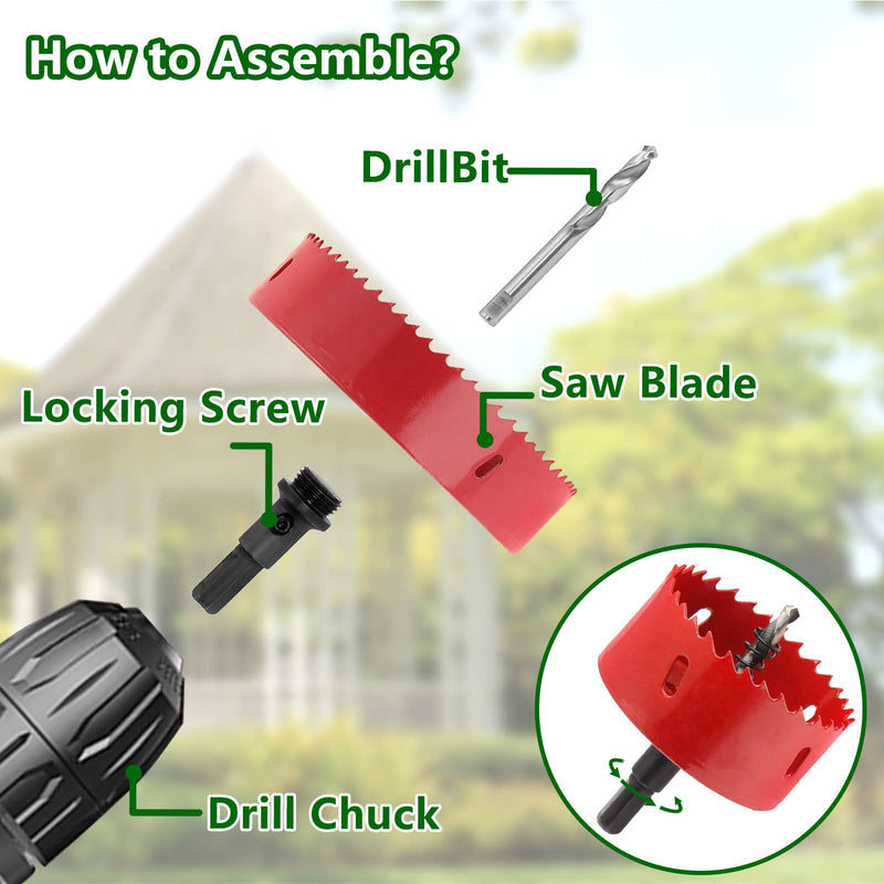 [Australia - AusPower] - Luomorgo 100mm/4" Hole Saw, 1.4 inch Cutting Depth HSS Bi-Metal Hole Cutter for Wood Cornhole Boards Plastic Drywall & Metal Sheet Red 4" / 100mm 