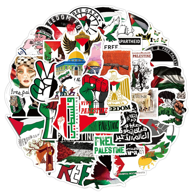 [Australia - AusPower] - 100pcs Free Palestine Stickers Freedom Vinyl Palestine Stickers for Water Bottles Laptop Skateboard for Adult Teens 