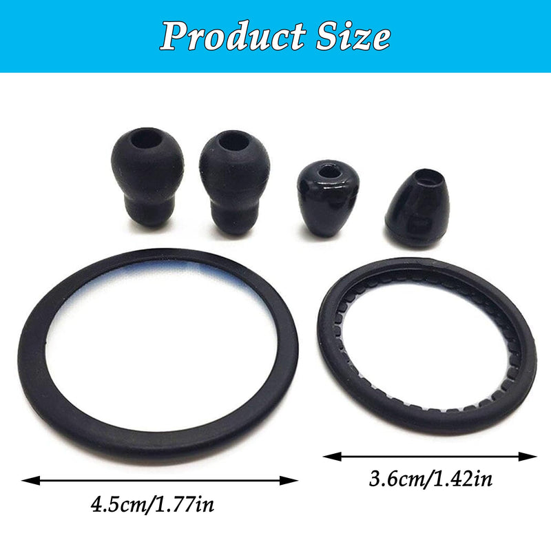 CHENNAN Replacement Accessories for Stethoscopes, 1 Set Stethoscope Accessory Set | 4 Silicone Stethoscope Earplugs and 2 Stethoscope Replacement Diaphragms, Black