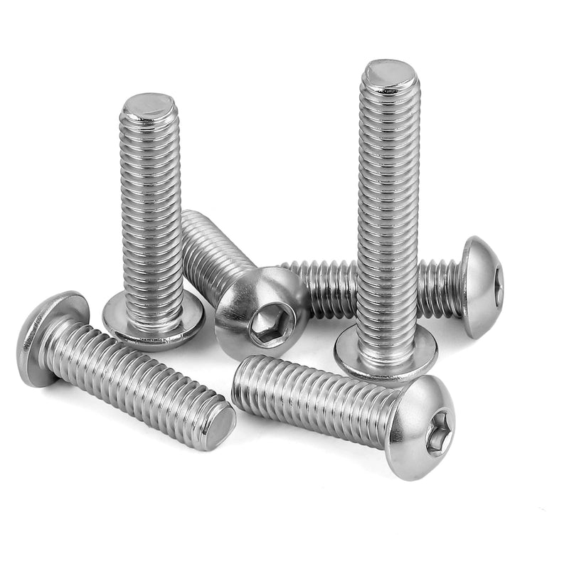 [Australia - AusPower] - M5-0.8 x 10mm Button Head Socket Cap Screws, Stainless Steel 18-8 (304), Bright Finish, Fully Threaded, 100 PCS M5 x 10mm 