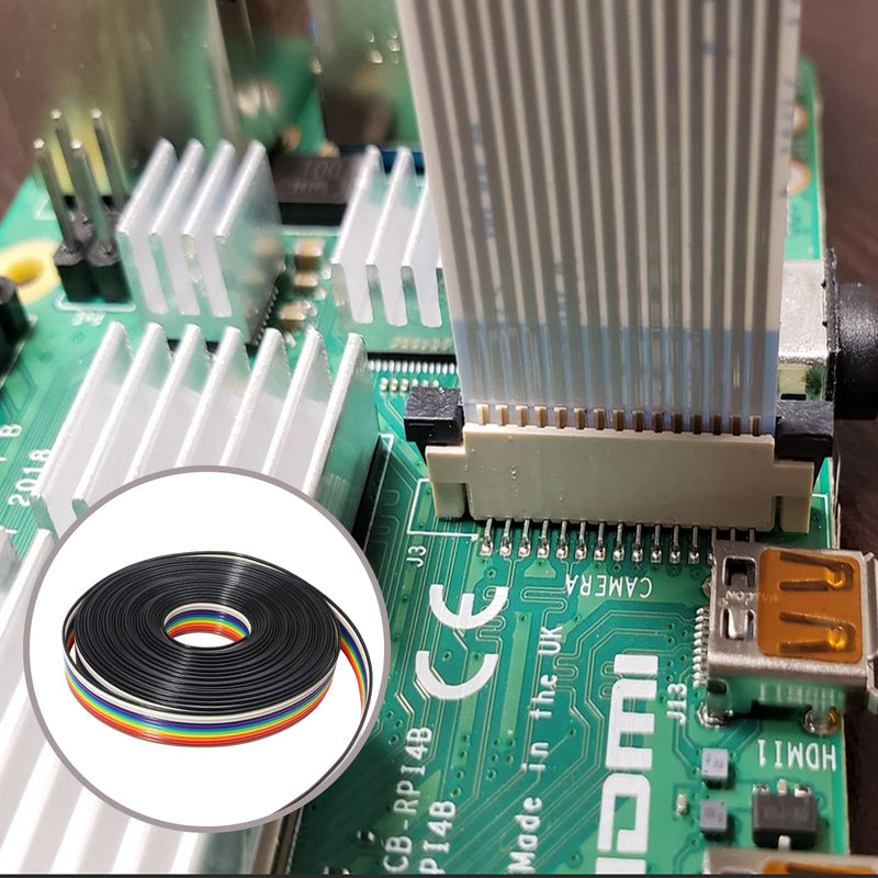 [Australia - AusPower] - Rainbow Color IDC Ribbon Cable, 10 Wire (16ft/5m) IDC Wire Connectors for 2.54mm Pitch Connectors Rainbow,10P,16Ft 