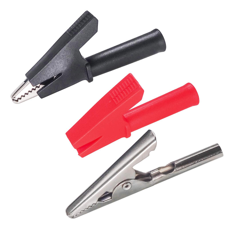 [Australia - AusPower] - 10PCS PVC Insulated Nickel Plated Copper Red Black Alligator Clips rocodile Clamps Jaws Connect Test Leads for Home Electrical Application Electrical Laboratory 