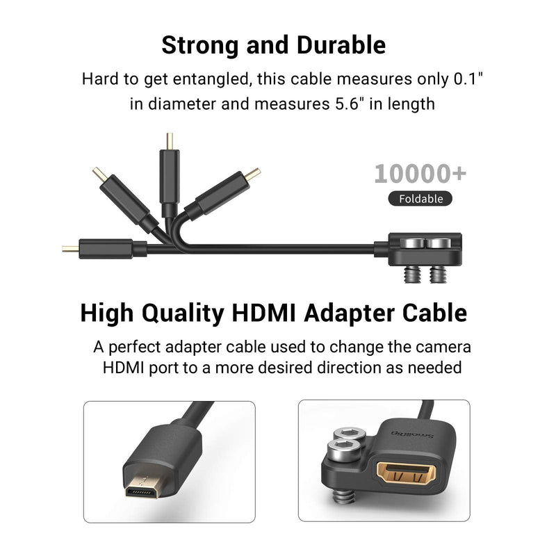 [Australia - AusPower] - SMALLRIG Ultra Slim 4K Adapter Cable (D to A), Micro-Sized Ports Male to Full-Sized Ports Female, 4K@60HZ, for Sony A7R IV A7RIII A7III A7II A7RII / for Fujifilm X-T2 X-T3-3021 