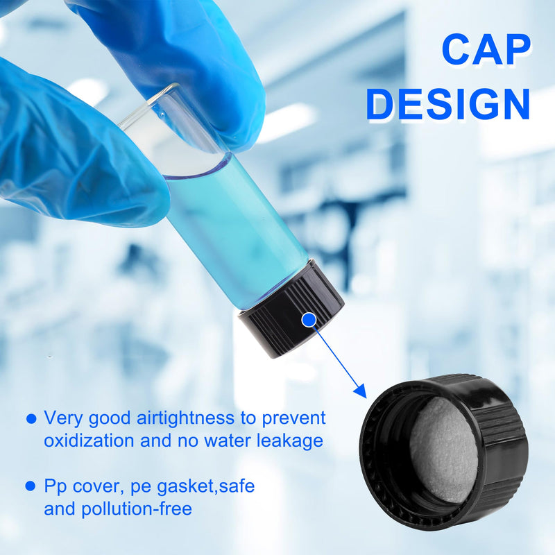 [Australia - AusPower] - 10PCS 4ml Clear Glass Vials with Screw Caps and PE pad, 1 Dram Small Lab Sample Vials with Lids, Leak-Proof Liquid Storage Empty Vial (with Droppers and Marker Stickers) 4ml-10pcs 