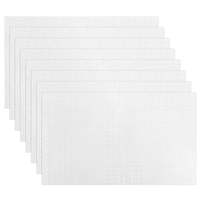 MECCANIXITY Adhesive Reflective Stickers, 12 x 8 Waterproof Safety Reflective Tape Warning Night Reflector Sticker for Bicycles Cars Trailer Mailbox, White Pack of 8