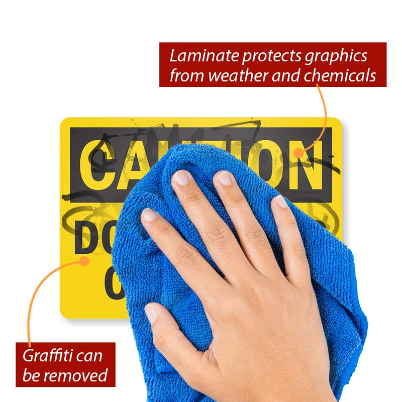 SmartSign "Caution - Door Opens Outward" Label | 5" x 7" Laminated Vinyl