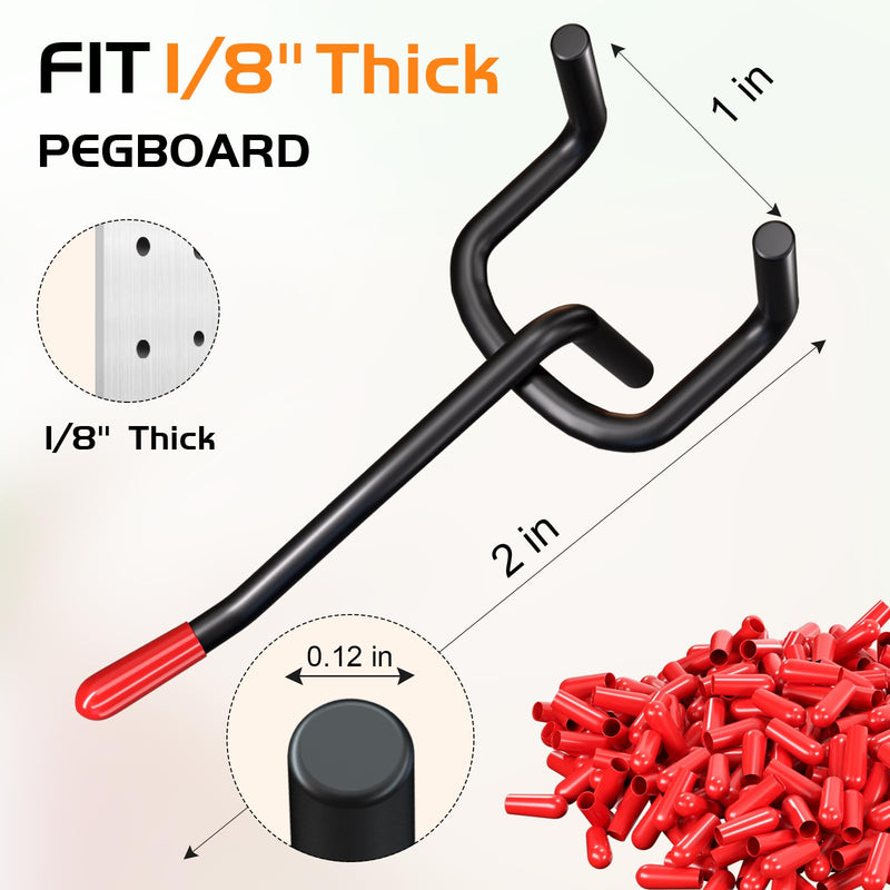 [Australia - AusPower] - 2in 50Pcs Pegboard Hooks for Hanging - Peg Board Organizer Accessories Fit New Metal Peg Board Storge Tool 