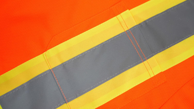 Facitisu High Visibility Safety T-Shirts with Reflective Stripes, Orange and Yellow, Short Sleeve Work Long Shirts, 5 Pack Set B-206 X-Large