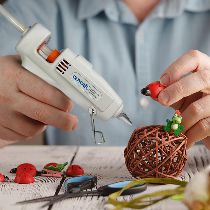 [Australia - AusPower] - 60W Professional Hot Glue Gun Kit - Full Size, Fast Heating, Heavy Duty Silicone Glue Gun with Sticks for Crafts, DIY, Home Repairs White 