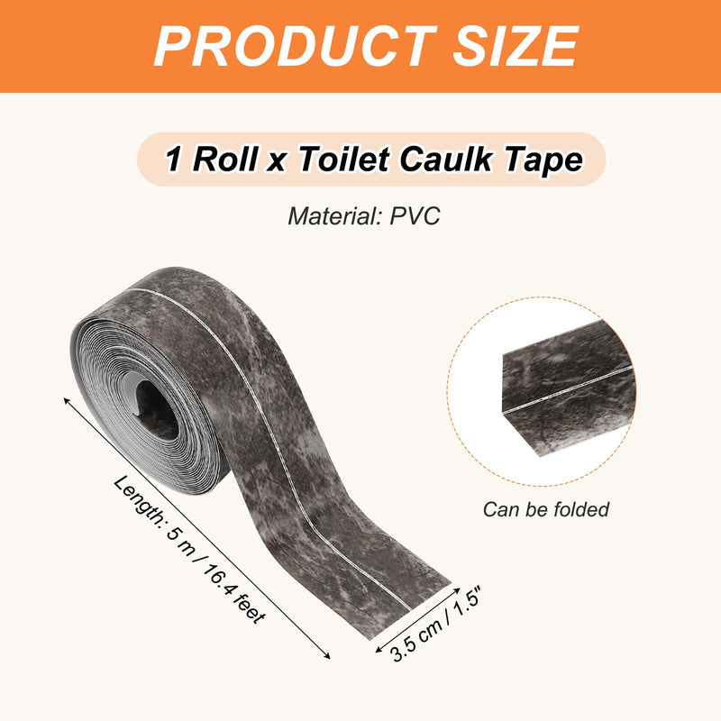 PATIKIL Caulk Tape Waterproof Self Adhesive, PVC Toilet Caulking Sealant Strip Bathtub Caulk Sealing Strip Tape for Bathroom Kitchen Countertop, Ink Painting (1.5 Inch x 16.4 Ft) 1.5 Inch x 16.4 Ft