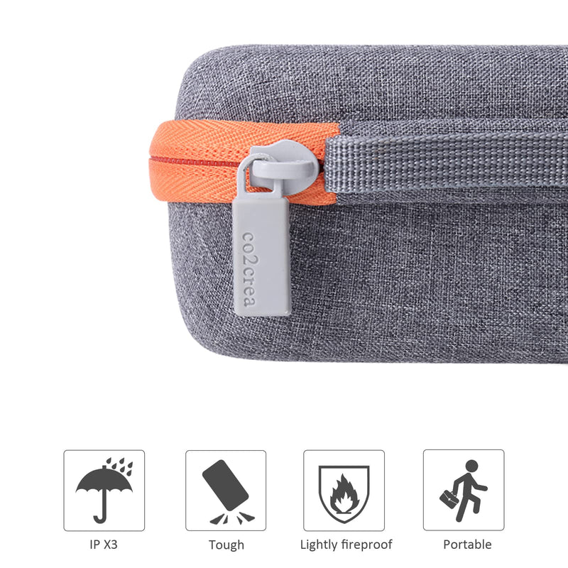 [Australia - AusPower] - co2CREA Hard Case Compatible with Yoto Mini Kids Audio Music Player Children Speaker Plays Audiobook Cards Radio and Card Case Hold up to Yoto 36 Cards Grey Case and Orange Zipper 