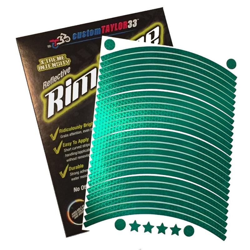 customTAYLOR33 (All Vehicles Green High Intensity Grade Reflective Copyrighted Safety Rim Tapes (Must Select Your Rim Size), 16"/18" (Combination Rim Size) 16"/18" (Combination Rim Size)