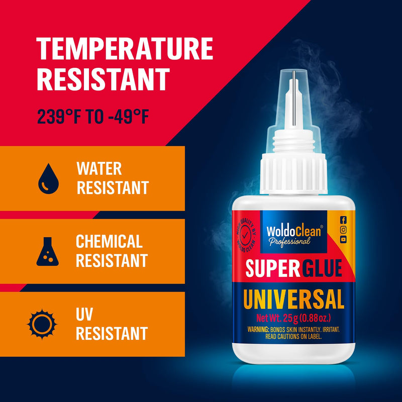[Australia - AusPower] - Super Glue for All Purpose 25g Extra Strong - Waterproof, Heat-Resistant, Clear Glue with Precise Nozzle 