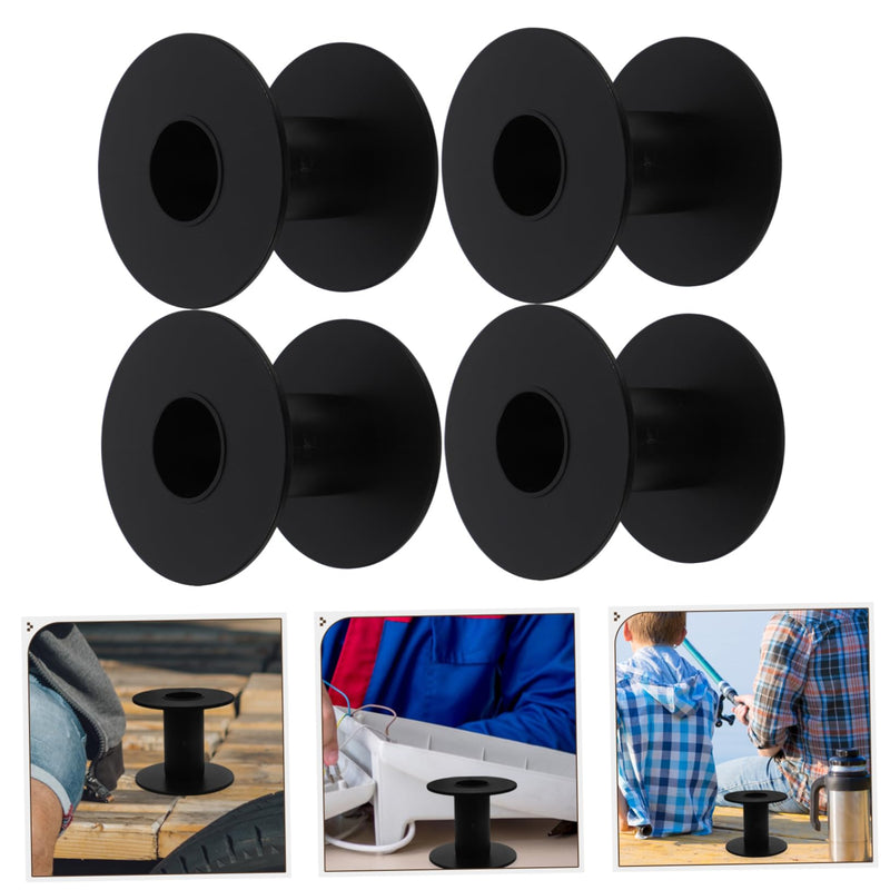 BESTYASH Pack of 4 Empty Plastic Cable Spools Cylindrical Fishing Line Spools for Line Management in Laboratory and Workshop Space-Saving Compact Design