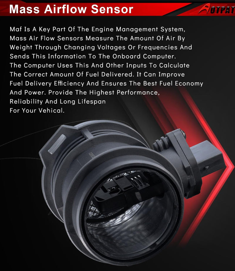 Mass Air Flow Sensor [5-Pins] for:-Mercedes-Benz C240 C280 C320 E320 ML320 ML350 S350 SLK320 CLK320 C32 AMG SLK32 AMG, Replace# 0280217515, 1120940048