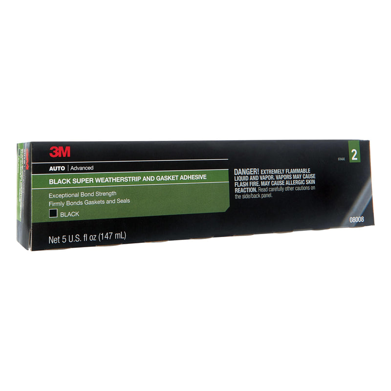 3M Black Super Weatherstrip and Gasket Adhesive, 08008, 5 fl oz, 1 Per Pack 5 fl. oz.