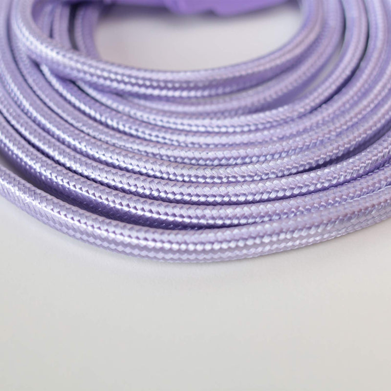 [Australia - AusPower] - Globe Electric 22892 Designer Series 9-ft Fabric Extension Cord, 3 Polarized Outlets, Right Angle Plug, 125 Volts, Metallic Purple 