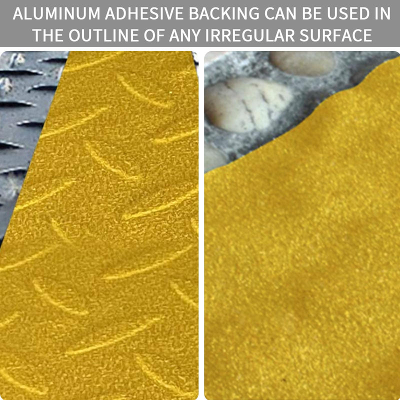 Heavy Duty Aluminum Foil Anti-Slip Tape 4" x30FT Yellow - Industrial Safety Grip for Warehouse Stairs, Pool Decks & High-Traffic Walkways - Waterproof Traction Tape 4 IN