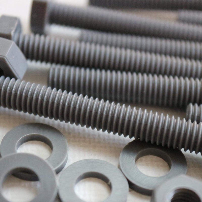 [Australia - AusPower] - 50 x Hexagon Head Screws Grey PVC Plastic nuts and bolts, Hex Head, oxidation resistant, weather resistant, UPVC, Plastic nuts and bolts, M6 x 60mm, (15/64 x 2-23/64 in) 