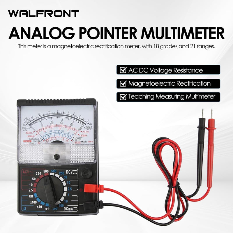 [Australia - AusPower] - Analog Multimeter 18 Gears 21 Range Pointer AC DC Voltage Analog Pointer Volt Meters and Multimeters Testing Instrument 