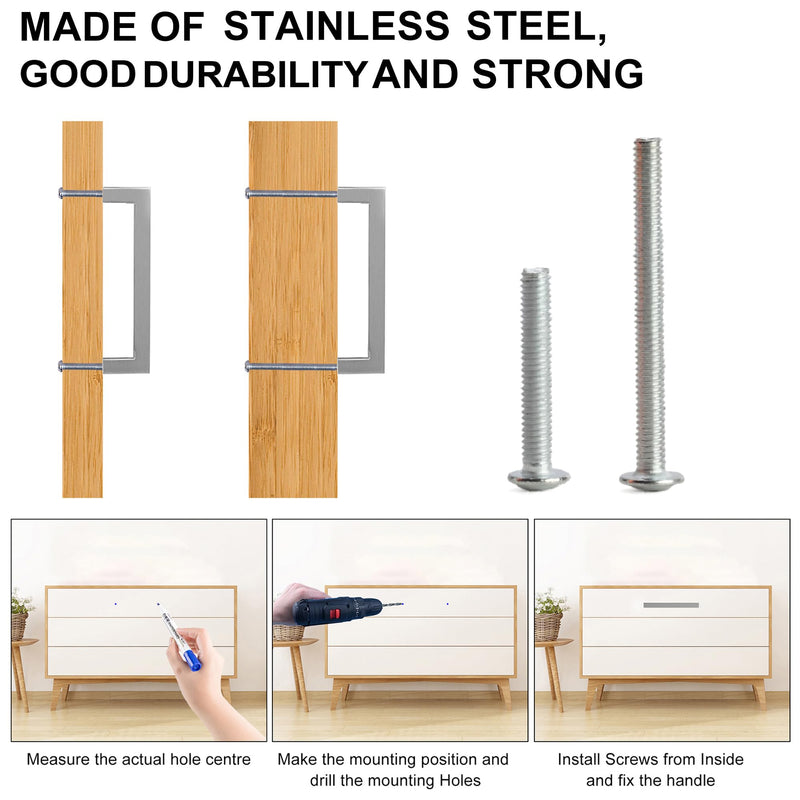 Cabinet Pulls Brushed Nickel Cabinet Handles Square Drawer Pulls, 10 Pack 7-1/2 Inch Stainless Steel Kitchen Door Cupboard Cabinet Handles, Cabinet Hardware Drawer Handles, 192mm Hole Centers 7-1/2 inch Hole Centers (192 mm)