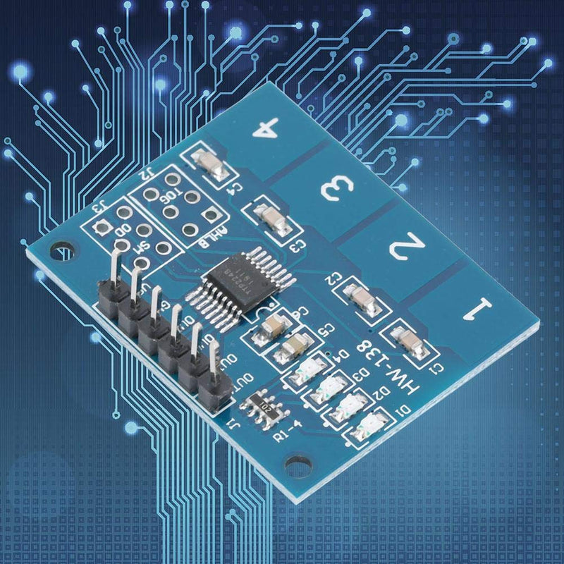 [Australia - AusPower] - 5Pcs Touch Switch Module,TTP224 Digital Capacitive Touch Sensor Switch,4 Channels Touch Sensor Switch Digital Sensor Electrical Equipment 