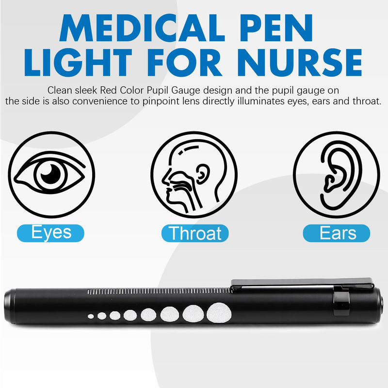 [Australia - AusPower] - Jeemiter Cobalt Blue LED Professional Medical Penlight PenLite with Metal Clip for Ophthalmologists Doctors Nurses and Eye Examiner 