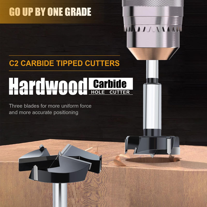 3-1/2" | 89mm Forstner Drill Bit,Triple Flute Tungsten Carbide Tipped - for Hard Wood,Soft Wood Woodworking Hinge Cutter Tool Kits for Veneered Plywood Plastic 3-1/2" | 89mm