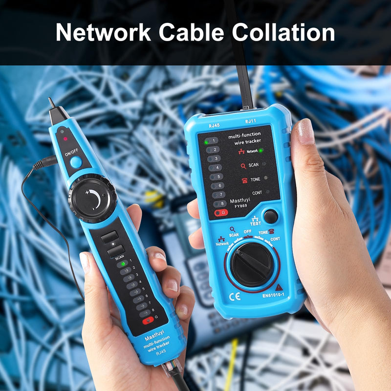 [Australia - AusPower] - Network Cable Tester, Line Finder with Probe Tone, Wire Tracker Multifunction, RJ11 RJ45 Cable Tracer, Telephone Line Test, Ethernet LAN Network Cat5 Cat6 Cable Maintenance Collation Analogue Signal 